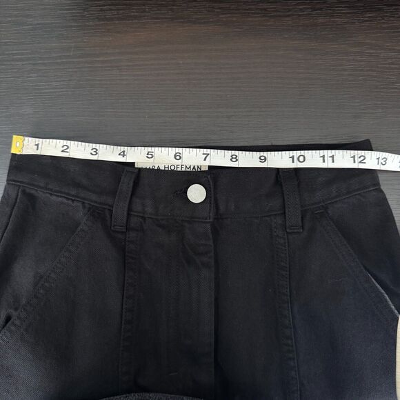 Mara Hoffman Denim Skirt Women 00 Nikita Jean Slit Pencil Midi Black Organic - Picture 7 of 8